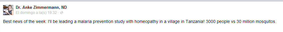 Ensayo homeopatia 3.000 personas con homeopatía frente a 30 millones de mosquitos de la malaria